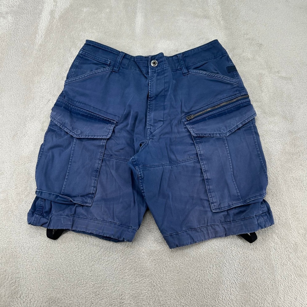 G-Star Rovic Cargo Shorts Mens 30 Blue Relaxed Fit Utility Work Hiking Outdoor